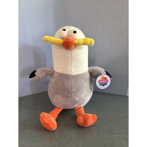 Nanco - Plush 7” SEAGULL with FRENCH FRY in Mouth Stuffed Animal with Tag - Picture 1 of 6